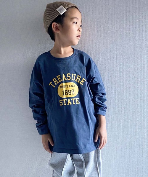 CIAOPANIC TYPY(チャオパニックティピー)の「【KIDS】ベースボールカレッジTEE(Tシャツ/カットソー・キッズ・ネイビー/レッド/グリーン/アイボリー・SMALL/MEDIUM/LARGE/X-LARGE/XX-LARGE)」の3枚目の写真