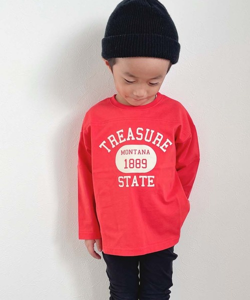 CIAOPANIC TYPY(チャオパニックティピー)の「【KIDS】ベースボールカレッジTEE(Tシャツ/カットソー・キッズ・ネイビー/レッド/グリーン/アイボリー・SMALL/MEDIUM/LARGE/X-LARGE/XX-LARGE)」の4枚目の写真