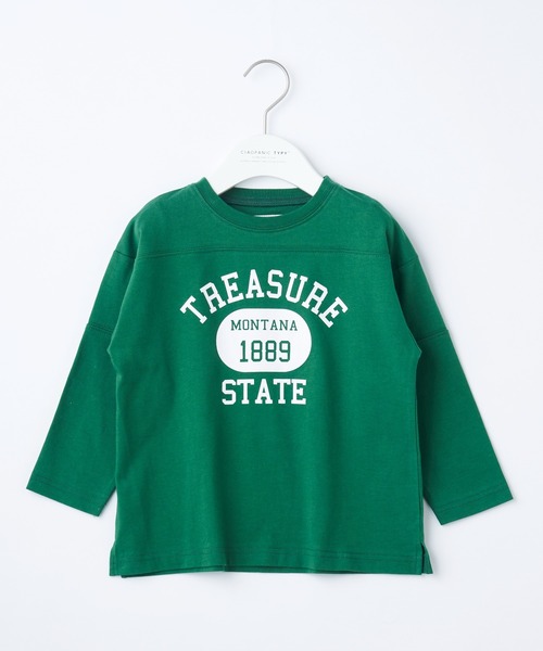 CIAOPANIC TYPY(チャオパニックティピー)の「【KIDS】ベースボールカレッジTEE(Tシャツ/カットソー・キッズ・ネイビー/レッド/グリーン/アイボリー・SMALL/MEDIUM/LARGE/X-LARGE/XX-LARGE)」の2枚目の写真