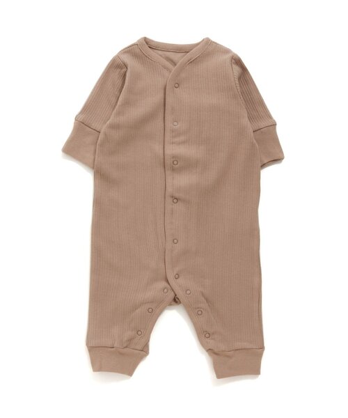 Ampersand（アンパサンド）の「premier リブカバーオール（ロンパース・キッズ・サックスブルー/ブラウン/ピンク/アイボリー・60/70/80）」の3枚目の写真