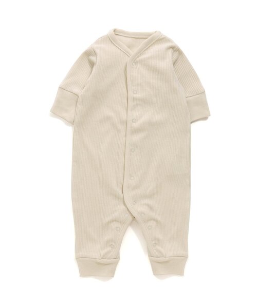 Ampersand（アンパサンド）の「premier リブカバーオール（ロンパース・キッズ・サックスブルー/ブラウン/ピンク/アイボリー・60/70/80）」の2枚目の写真