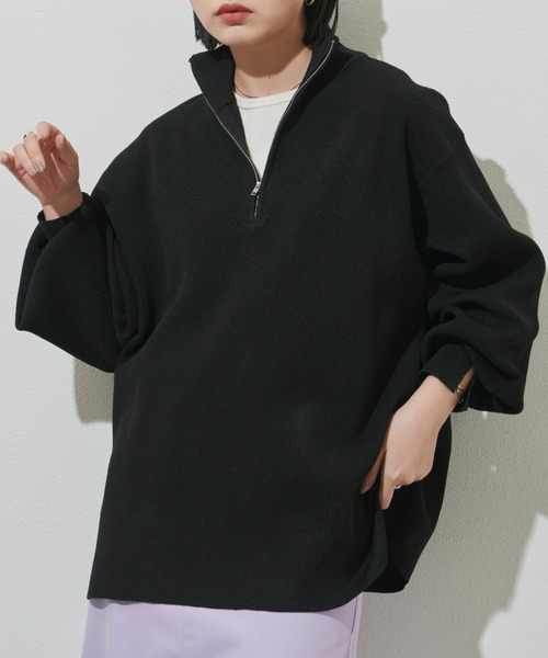 Aunt Marie's（アントマリーズ）の「ハーフジップワイドスリーブプルオーバー（その他トップス・レディース・アイボリー/ブラック/ライトグリーン・FREE）」の6枚目の写真