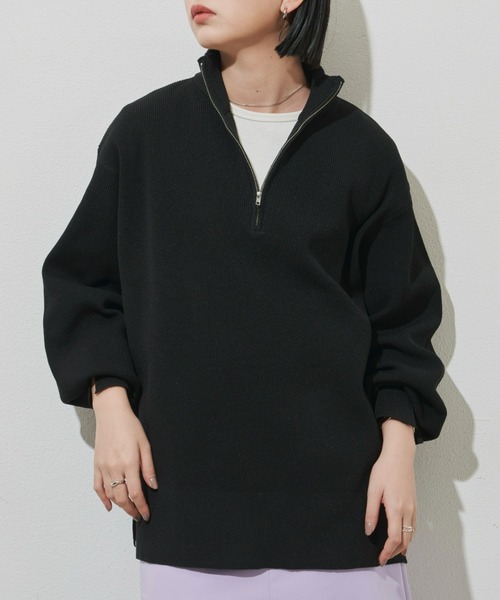 Aunt Marie's（アントマリーズ）の「ハーフジップワイドスリーブプルオーバー（その他トップス・レディース・アイボリー/ブラック/ライトグリーン・FREE）」の4枚目の写真