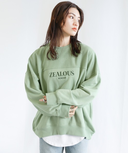 select MOCA(セレクトモカ)の「切り替えロゴデザインスウェットプルオーバー(スウェット・レディース・ライトグレー/ブラック/カーキ・FREE)」の8枚目の写真