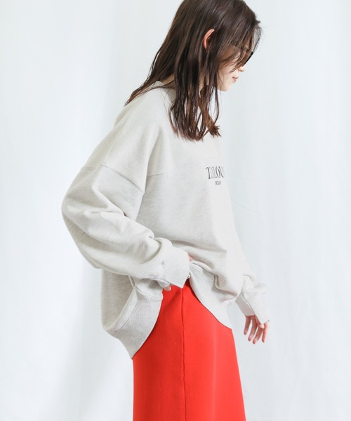 select MOCA(セレクトモカ)の「切り替えロゴデザインスウェットプルオーバー(スウェット・レディース・ライトグレー/ブラック/カーキ・FREE)」の13枚目の写真