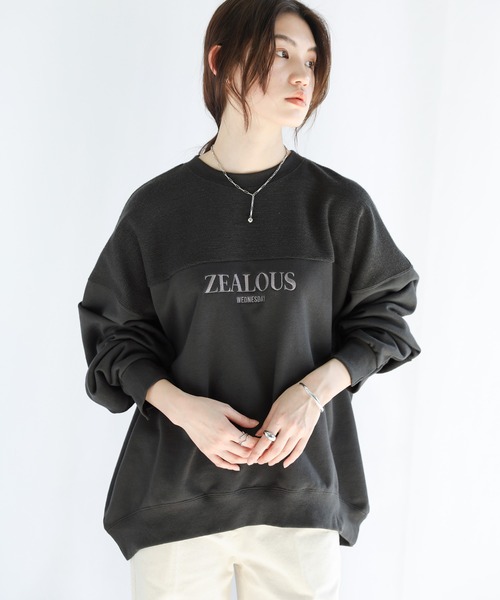 select MOCA(セレクトモカ)の「切り替えロゴデザインスウェットプルオーバー(スウェット・レディース・ライトグレー/ブラック/カーキ・FREE)」の15枚目の写真