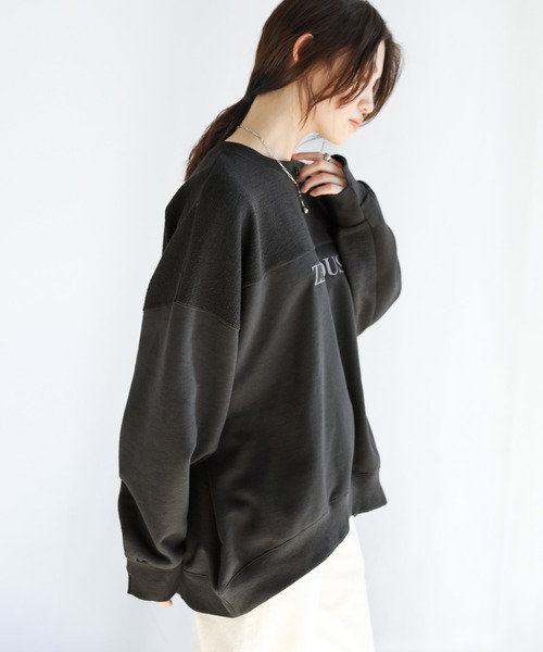 select MOCA(セレクトモカ)の「切り替えロゴデザインスウェットプルオーバー(スウェット・レディース・ライトグレー/ブラック/カーキ・FREE)」の17枚目の写真