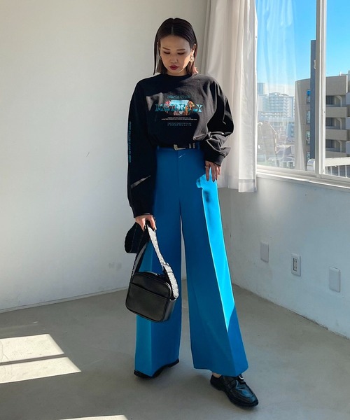 PAGEBOY（ページボーイ）の「ワイドダッドスラックス（スラックス・レディース・ブラック/ピンク/ブルー/ベージュ系その他/グリーン/アクア・S/M/L/XS）」の16枚目の写真