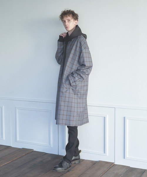 DOOPZ(ドープス)の「Drop shoulder soutien collar coat / ドロップショルダーステンカラーコート(ステンカラーコート・メンズ・グレー・SMALL/MEDIUM/LARGE)」の14枚目の写真