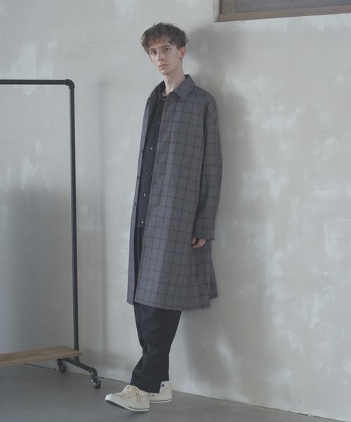 DOOPZ(ドープス)の「Drop shoulder soutien collar coat / ドロップショルダーステンカラーコート(ステンカラーコート・メンズ・グレー・SMALL/MEDIUM/LARGE)」の22枚目の写真