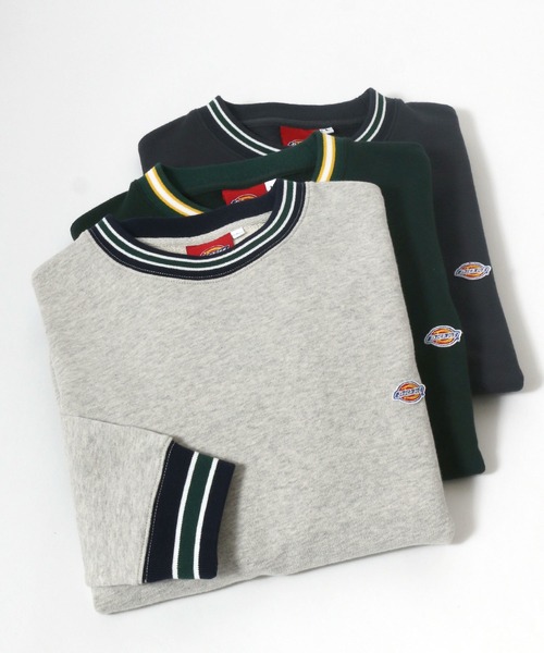 Dickies(ディッキーズ)の「Dickies(ディッキーズ)リンガー ラインスウェットトップス メンズ レディース/トレーナー プルオーバー(スウェット・メンズ・アッシュグレー/チャコールグレー/ダークグリーン/グレー系その他・L/M/XL)」の1枚目の写真