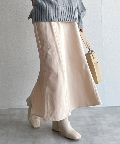 w closet(ダブルクローゼット)の「マーメイドスカート(スカート・レディース・オートミール/ブラウン/ブラック・FREE)」の3枚目の写真