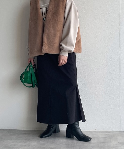 w closet(ダブルクローゼット)の「マーメイドスカート(スカート・レディース・オートミール/ブラウン/ブラック・FREE)」の15枚目の写真