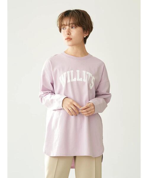 earth music&ecology（アースミュージックアンドエコロジー）の「WILLITS Tシャツ＊（Tシャツ/カットソー・レディース・チャコールグレー/オフホワイト/ブルー/ライトピンク・FREE）」の7枚目の写真