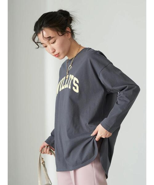 earth music&ecology（アースミュージックアンドエコロジー）の「WILLITS Tシャツ＊（Tシャツ/カットソー・レディース・チャコールグレー/オフホワイト/ブルー/ライトピンク・FREE）」の10枚目の写真