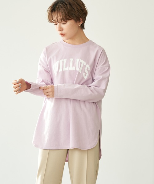 earth music&ecology（アースミュージックアンドエコロジー）の「WILLITS Tシャツ＊（Tシャツ/カットソー・レディース・チャコールグレー/オフホワイト/ブルー/ライトピンク・FREE）」の4枚目の写真