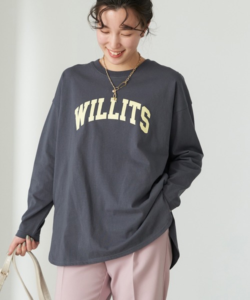 earth music&ecology（アースミュージックアンドエコロジー）の「WILLITS Tシャツ＊（Tシャツ/カットソー・レディース・チャコールグレー/オフホワイト/ブルー/ライトピンク・FREE）」の2枚目の写真