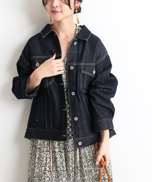 SLOBE IENA(スローブイエナ)の「デニムジャケット(デニムジャケット・レディース・ネイビー・FREE)」の1枚目の写真