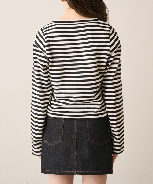 Chico（チコ）の「ワッペン付きボーダーチビロンT（Tシャツ/カットソー・レディース・ネイビー/ピンク/ホワイト系その他2/ブルー系その他2・FREE）」の14枚目の写真