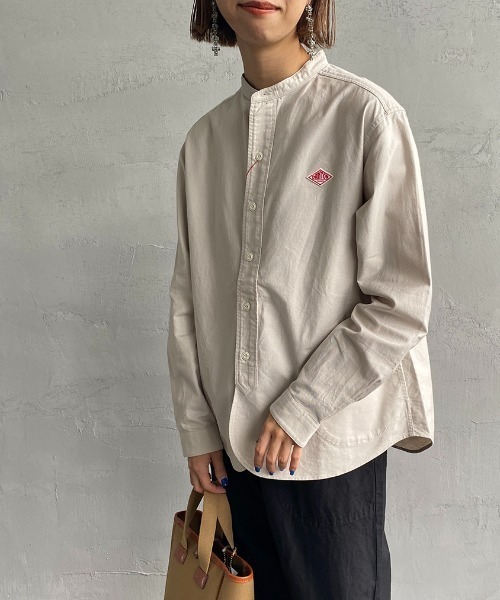 DANTON ダントン バンドカラーオックスフォードシャツ 38 白 美品｜シャツ