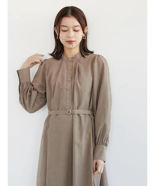 Green　Parks（グリーンパークス）の「・ELENCARE DUE バンドカラーワンピース＊（ワンピース・レディース・ピンク/ベージュ/グレイッシュベージュ/ブルー・FREE）」の10枚目の写真