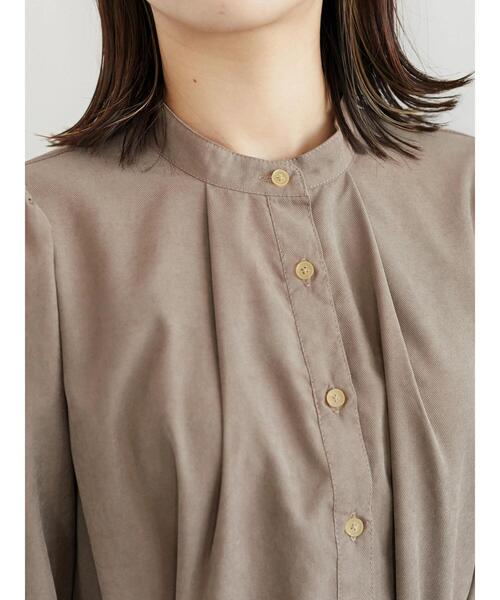 Green　Parks（グリーンパークス）の「・ELENCARE DUE バンドカラーワンピース＊（ワンピース・レディース・ピンク/ベージュ/グレイッシュベージュ/ブルー・FREE）」の13枚目の写真