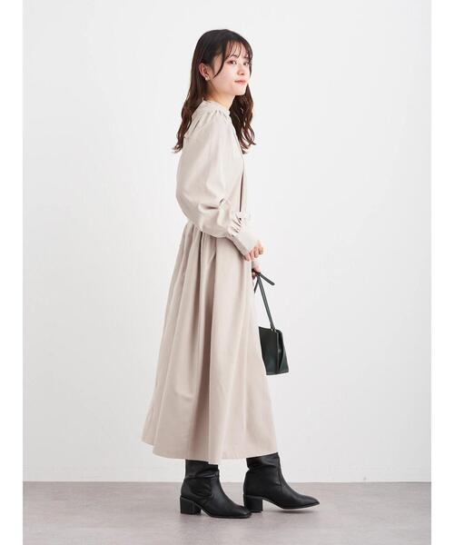 Green　Parks（グリーンパークス）の「・ELENCARE DUE バンドカラーワンピース＊（ワンピース・レディース・ピンク/ベージュ/グレイッシュベージュ/ブルー・FREE）」の21枚目の写真