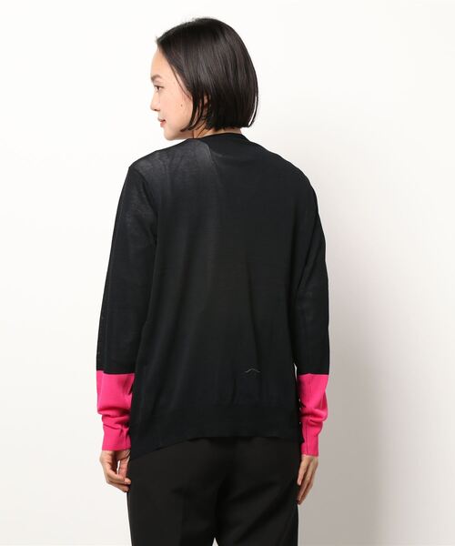 Q（キュー）の「バイカラー切替カーデ（カーディガン/ボレロ・レディース・ライトグレー/ブラック・MEDIUM）」の13枚目の写真