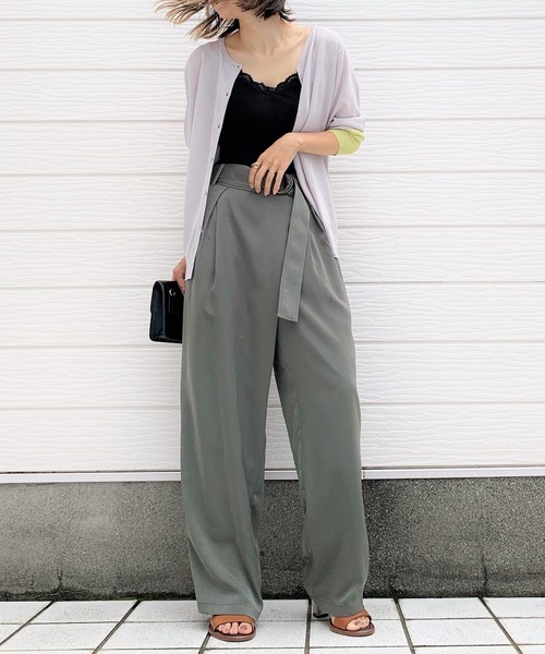 Q（キュー）の「バイカラー切替カーデ（カーディガン/ボレロ・レディース・ライトグレー/ブラック・MEDIUM）」の15枚目の写真