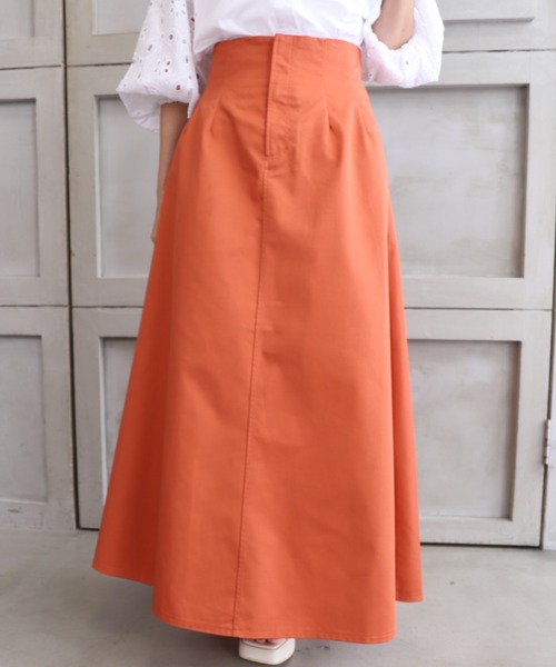 moment+（モーメントプラス）の「カラーT/Cツイル ハイウエストタック