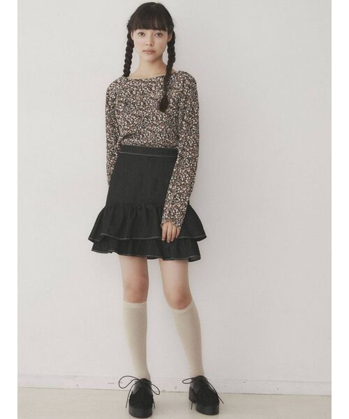 merry jenny（メリージェニー）の「flower mellow tops（Tシャツ/カットソー・レディース・ブラック/イエロー/ミント・FREE）」の17枚目の写真