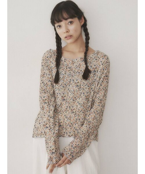 merry jenny（メリージェニー）の「flower mellow tops（Tシャツ/カットソー・レディース・ブラック/イエロー/ミント・FREE）」の5枚目の写真
