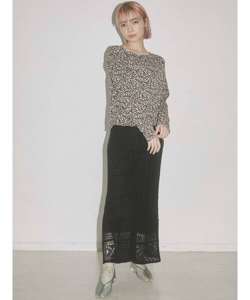 merry jenny（メリージェニー）の「flower mellow tops（Tシャツ/カットソー・レディース・ブラック/イエロー/ミント・FREE）」の19枚目の写真