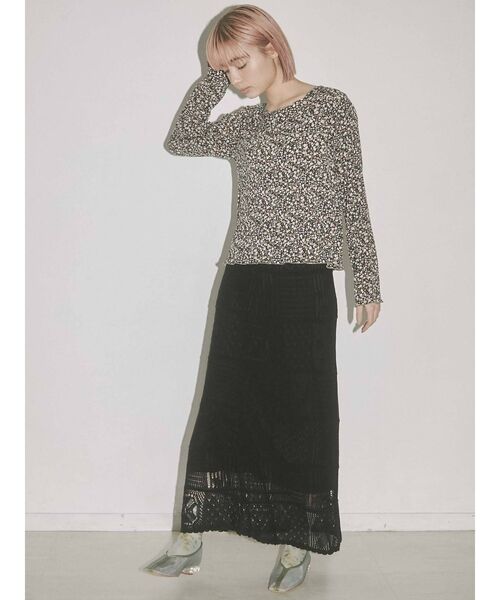 merry jenny（メリージェニー）の「flower mellow tops（Tシャツ/カットソー・レディース・ブラック/イエロー/ミント・FREE）」の7枚目の写真