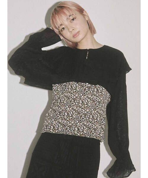 merry jenny（メリージェニー）の「flower mellow tops（Tシャツ/カットソー・レディース・ブラック/イエロー/ミント・FREE）」の13枚目の写真