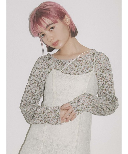 merry jenny（メリージェニー）の「flower mellow tops（Tシャツ/カットソー・レディース・ブラック/イエロー/ミント・FREE）」の2枚目の写真