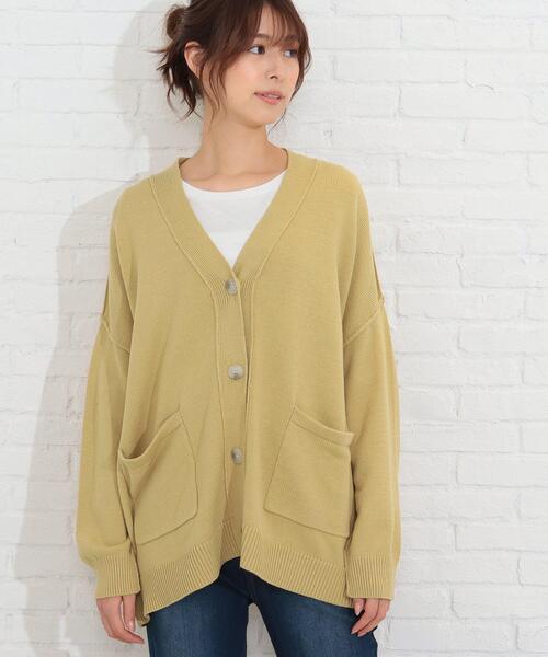 SHOO・LA・RUE（シューラルー）の「◆アウトリンキングVネックゆるカーディガン（カーディガン/ボレロ・レディース・アイボリー/ピンク系/ライトグレー/レモンイエロー/ブルー・00）」の6枚目の写真