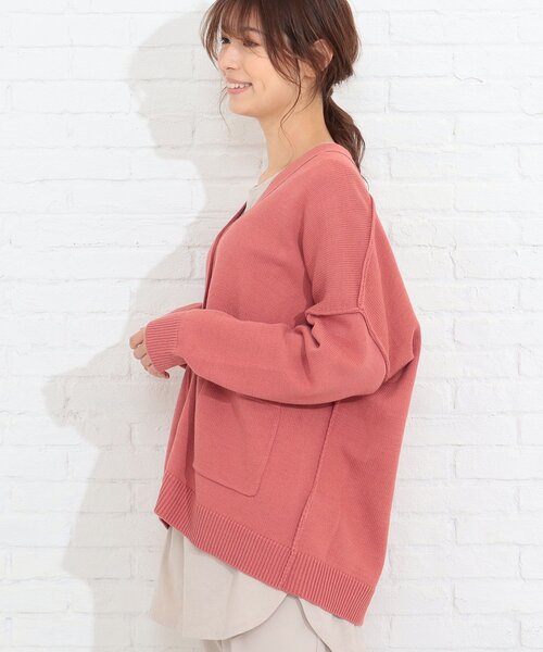 SHOO・LA・RUE（シューラルー）の「◆アウトリンキングVネックゆるカーディガン（カーディガン/ボレロ・レディース・アイボリー/ピンク系/ライトグレー/レモンイエロー/ブルー・00）」の13枚目の写真