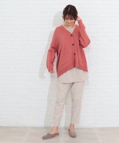 SHOO・LA・RUE（シューラルー）の「◆アウトリンキングVネックゆるカーディガン（カーディガン/ボレロ・レディース・アイボリー/ピンク系/ライトグレー/レモンイエロー/ブルー・00）」の16枚目の写真