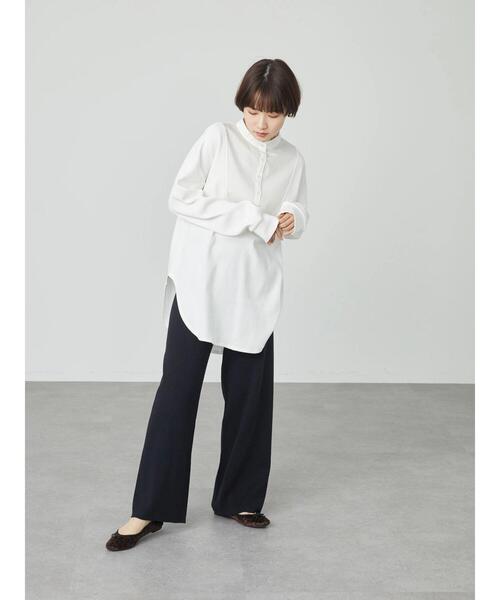 AMERICAN HOLIC(アメリカンホリック)の「バンドカラー異素材ワッフルチュニック(Tシャツ/カットソー・レディース・オフホワイト/ブラック・M/L)」の15枚目の写真