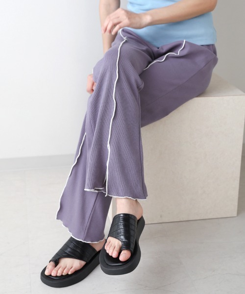 Bou Jeloud（ブージュルード）の「【WEB限定】配色メローパンツ（その他パンツ・レディース・ブラック/パープル/カーキ/オレンジ・FREE）」の3枚目の写真