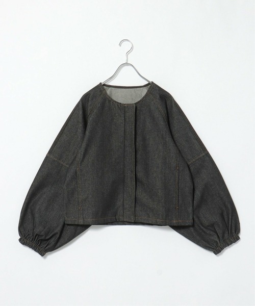 notch.（ノッチ）の「ランタンスリーブデニムジャケット（デニムジャケット・レディース・ブラック/ダークネイビー・M）」の20枚目の写真