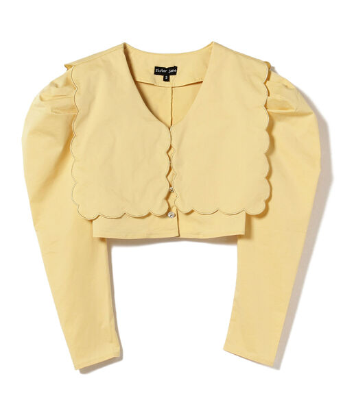 Ray BEAMS（レイビームス）の「sister jane / Mellow May Scallop Tops（シャツ/ブラウス・レディース・イエロー・SMALL）」の2枚目の写真