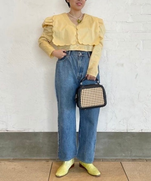 Ray BEAMS（レイビームス）の「sister jane / Mellow May Scallop Tops（シャツ/ブラウス・レディース・イエロー・SMALL）」の8枚目の写真