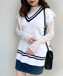 OLIVE des OLIVE | ライン入りベスト/ニットベスト(ベスト)