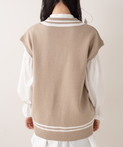 OLIVE des OLIVE(オリーブデオリーブ)の「ライン入りベスト/ニットベスト(ベスト・レディース・ベージュ/ネイビー/オフホワイト・FREE)」の22枚目の写真