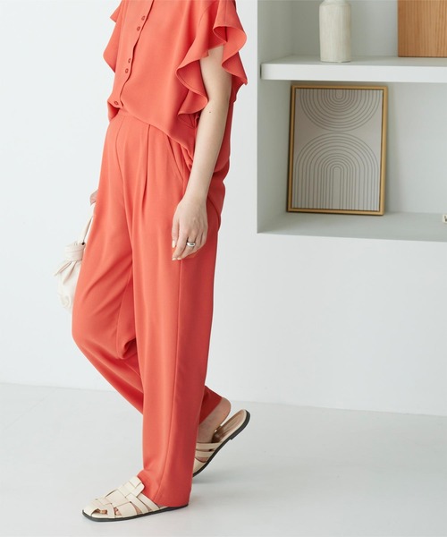 titivate(ティティベイト)の「フリルスリーブブラウスセットアップ(セットアップ・レディース・ブラウン/ブルー/モカ/オレンジ/ブラック・L/M/S)」の5枚目の写真