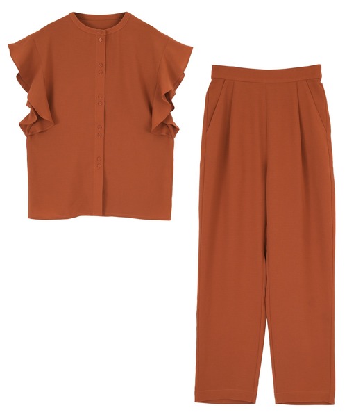 titivate(ティティベイト)の「フリルスリーブブラウスセットアップ(セットアップ・レディース・ブラウン/ブルー/モカ/オレンジ/ブラック・L/M/S)」の21枚目の写真