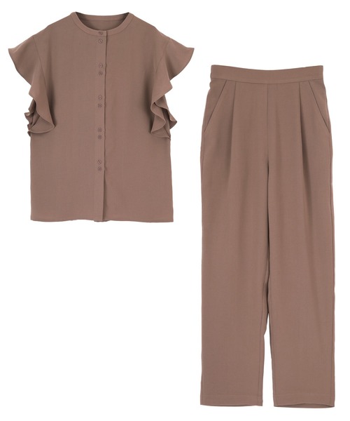 titivate(ティティベイト)の「フリルスリーブブラウスセットアップ(セットアップ・レディース・ブラウン/ブルー/モカ/オレンジ/ブラック・L/M/S)」の22枚目の写真