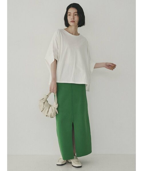 COTORICA（コトリカ）の「スエットライクカラーニットスカート【スリットスカート】（スカート・レディース・アイボリー/ブラック/グリーン・FREE）」の19枚目の写真